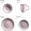 Kombiservice, Steinzeug METALLIC RIM Lavendel