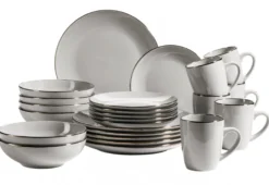 Kombiservice, Steinzeug METALLIC RIM Grau