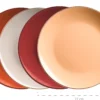 Kombiservice, Steinzeug METALLIC RIM Rot, Braun, Orange, Beige