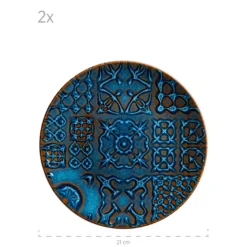 Kombiservice, Steinzeug Trad. Tiles Blau