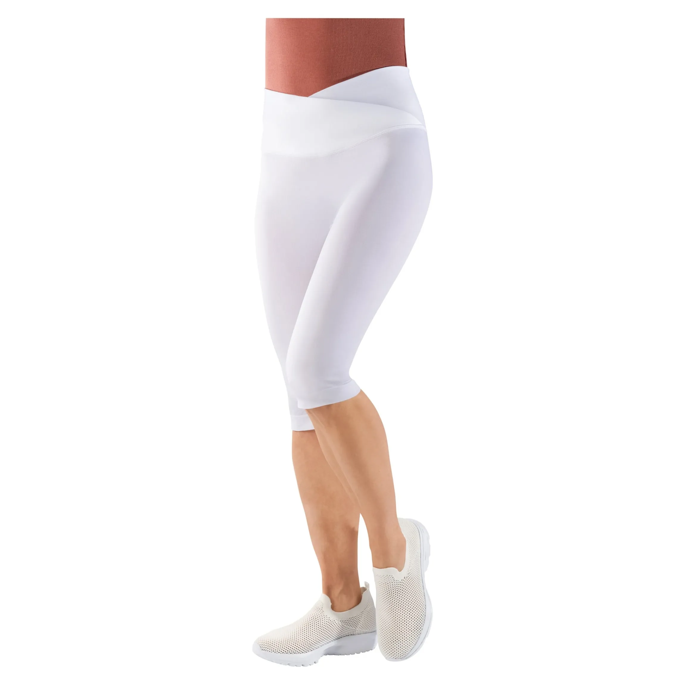 Komfort-Capri-Leggings "Leonie" weiß