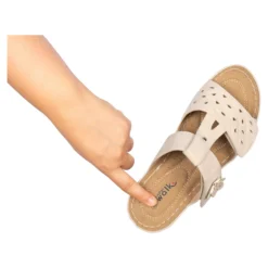 Komfort-Klettpantolette „Paula“ beige