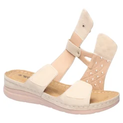 Komfort-Klettpantolette „Paula“ beige