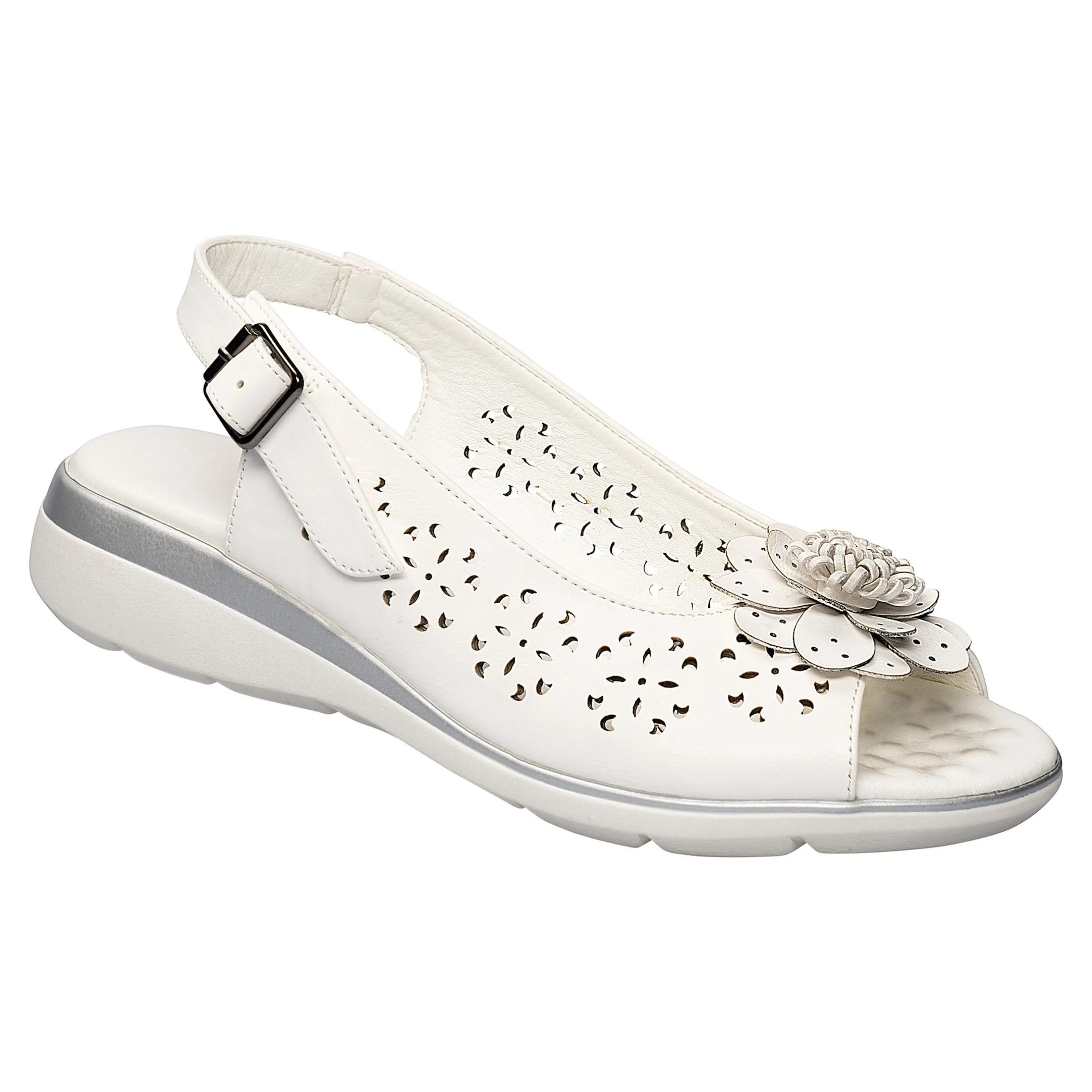 Komfort-Sandalette „Rose“ weiß