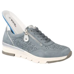 Komfort-Sneaker mit Leder „Isabelle“ rauchblau