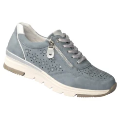 Komfort-Sneaker mit Leder „Isabelle“ rauchblau