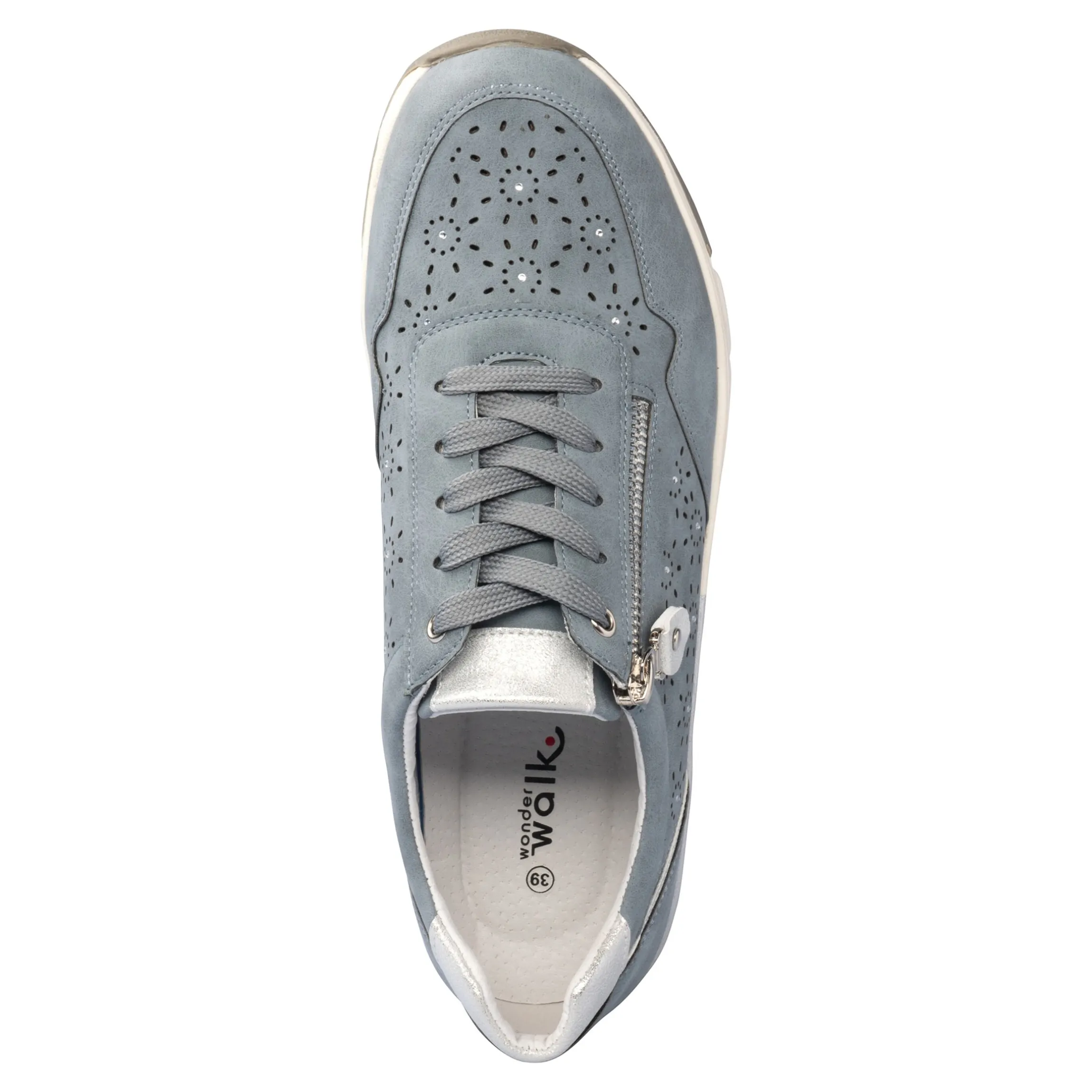 Komfort-Sneaker mit Leder „Isabelle“ rauchblau