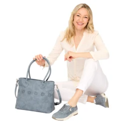 Komfort-Sneaker mit Leder „Isabelle“ rauchblau