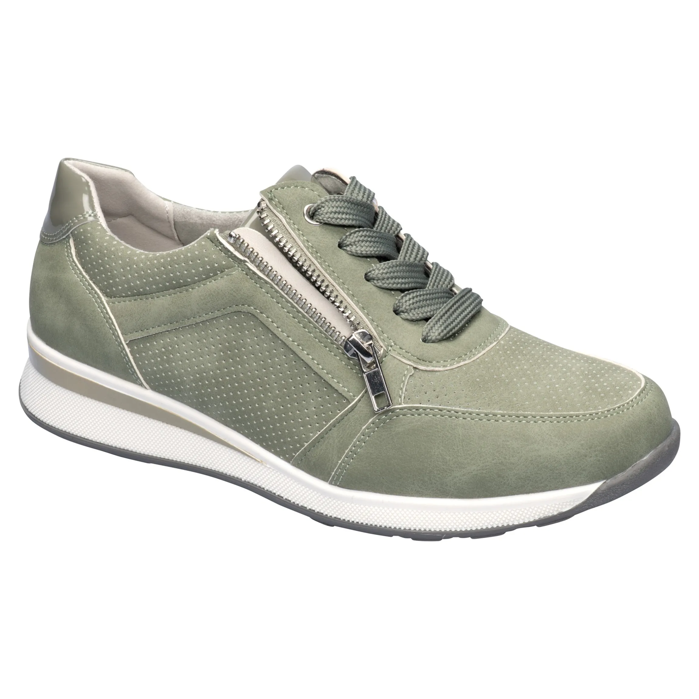 Komfort-Wechselsneaker „Julia“ mit Austauschsohle eukalyptus