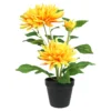 Kunstblume "Chrysanthemen im Topf" gelb