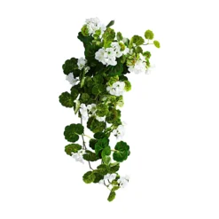 Kunstblume "Hängegeranie" weiß