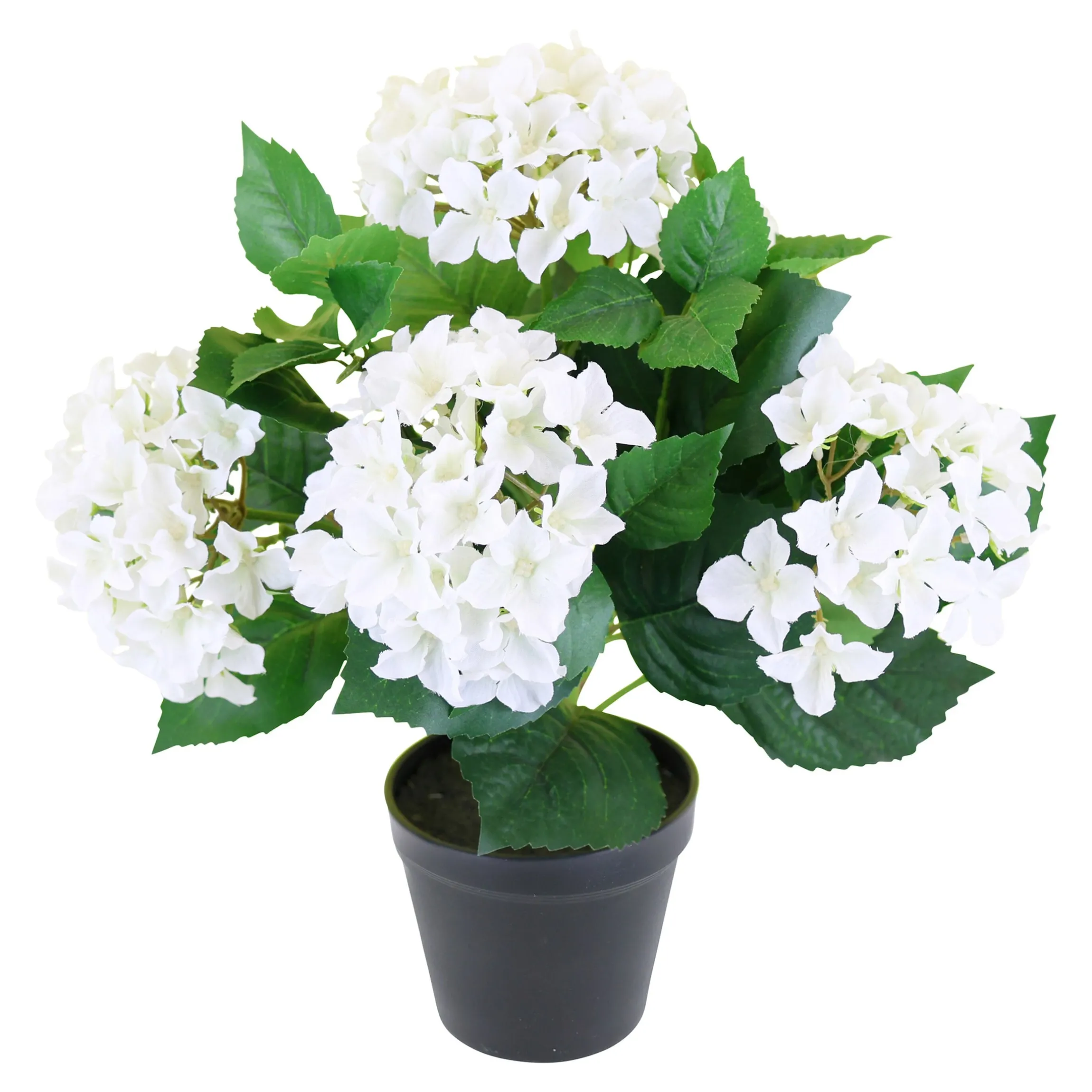 Kunstblume "Hortensie im Topf" weiß