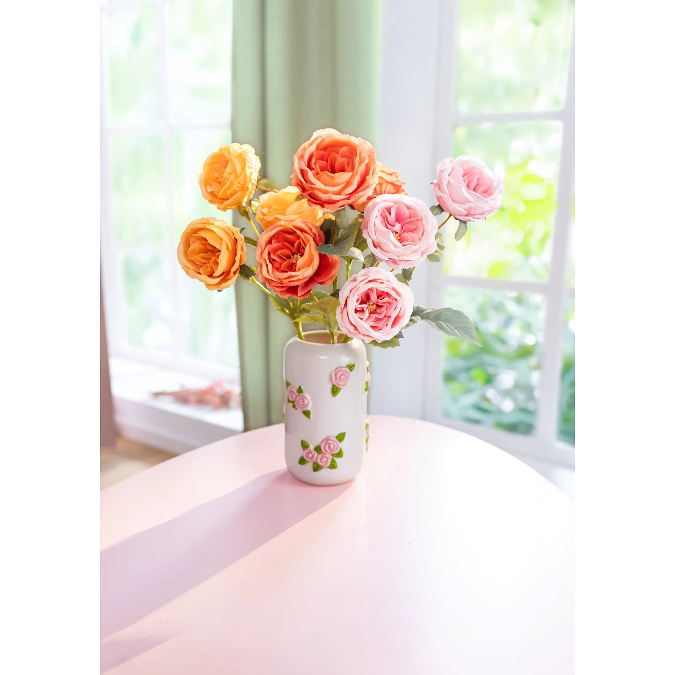 Kunstblume "Wildrose" orange