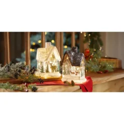 LED-Dekofigur Glashaus Hirsch