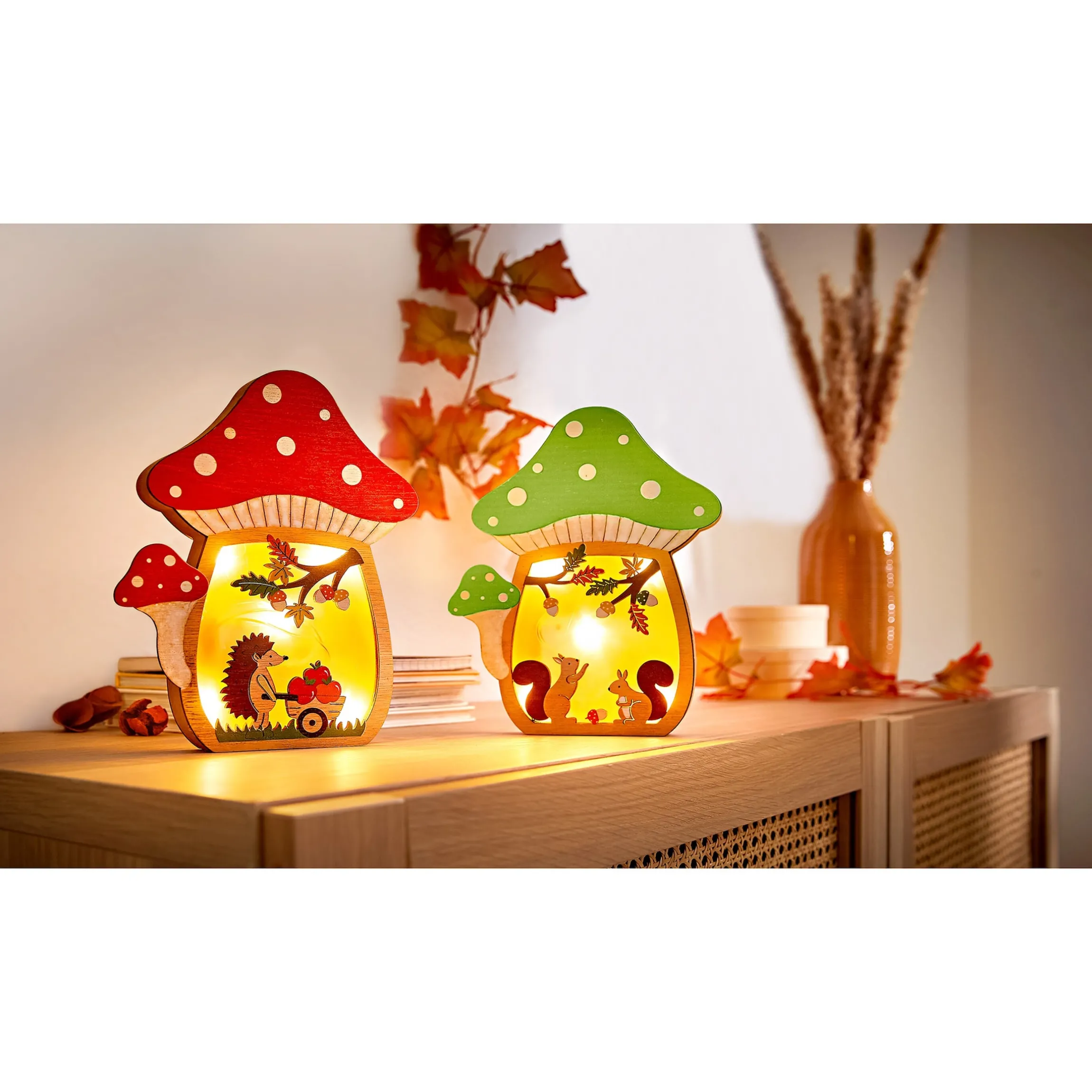 LED-Dekoration "Pilz" grün