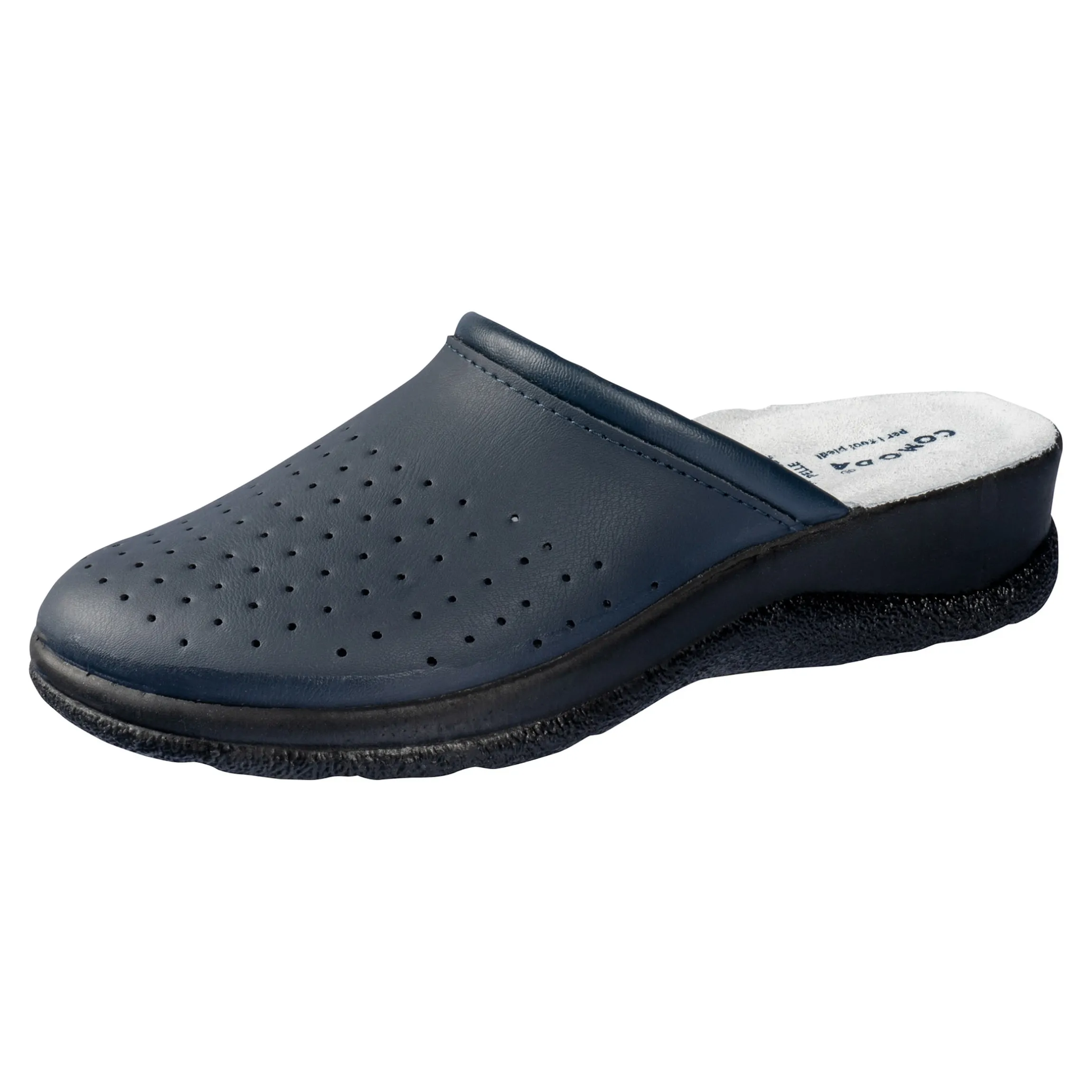 Leder-Pantolette für Herren blau