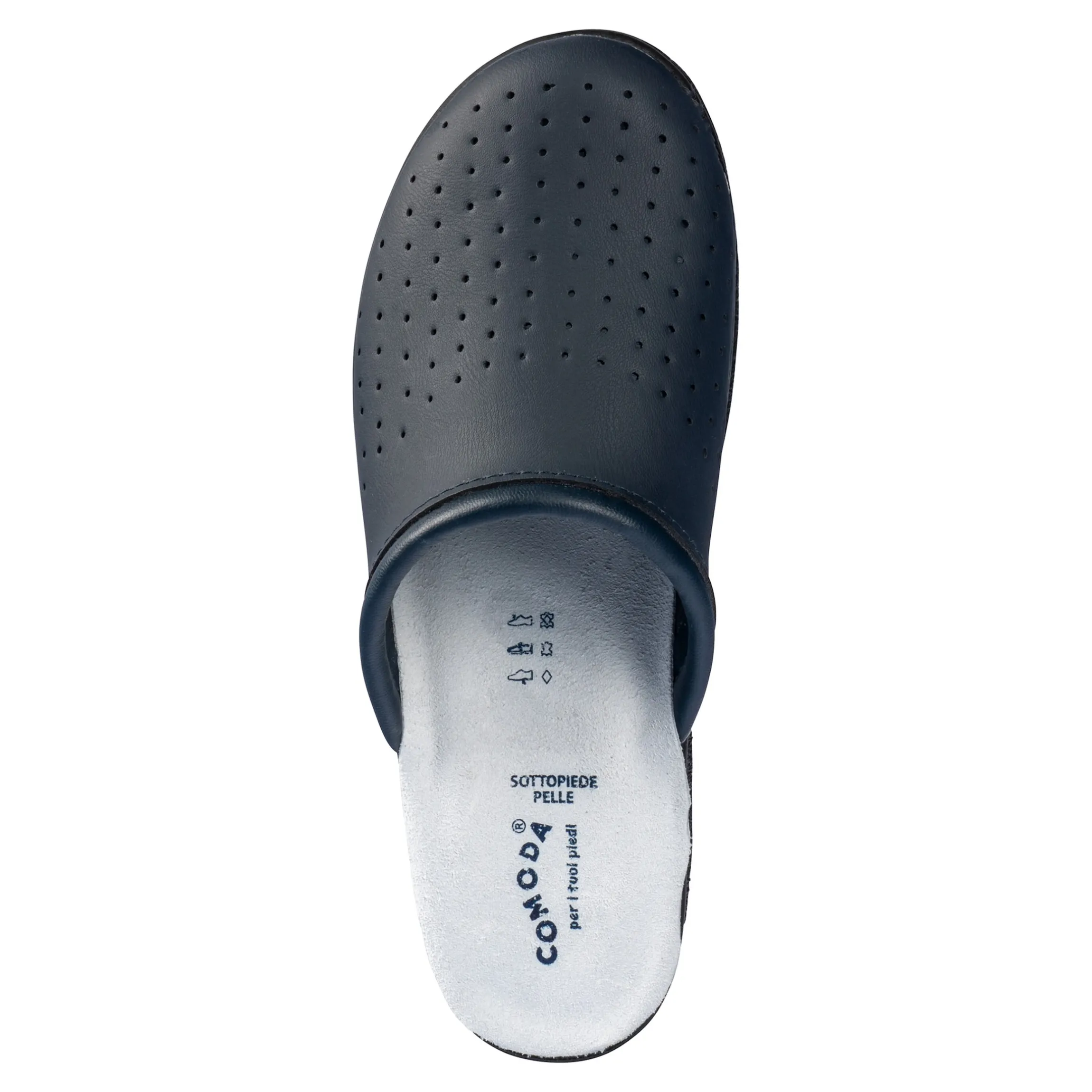 Leder-Pantolette für Herren blau