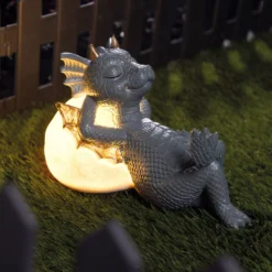 LED-Gartenfigur "schlafender Drache"