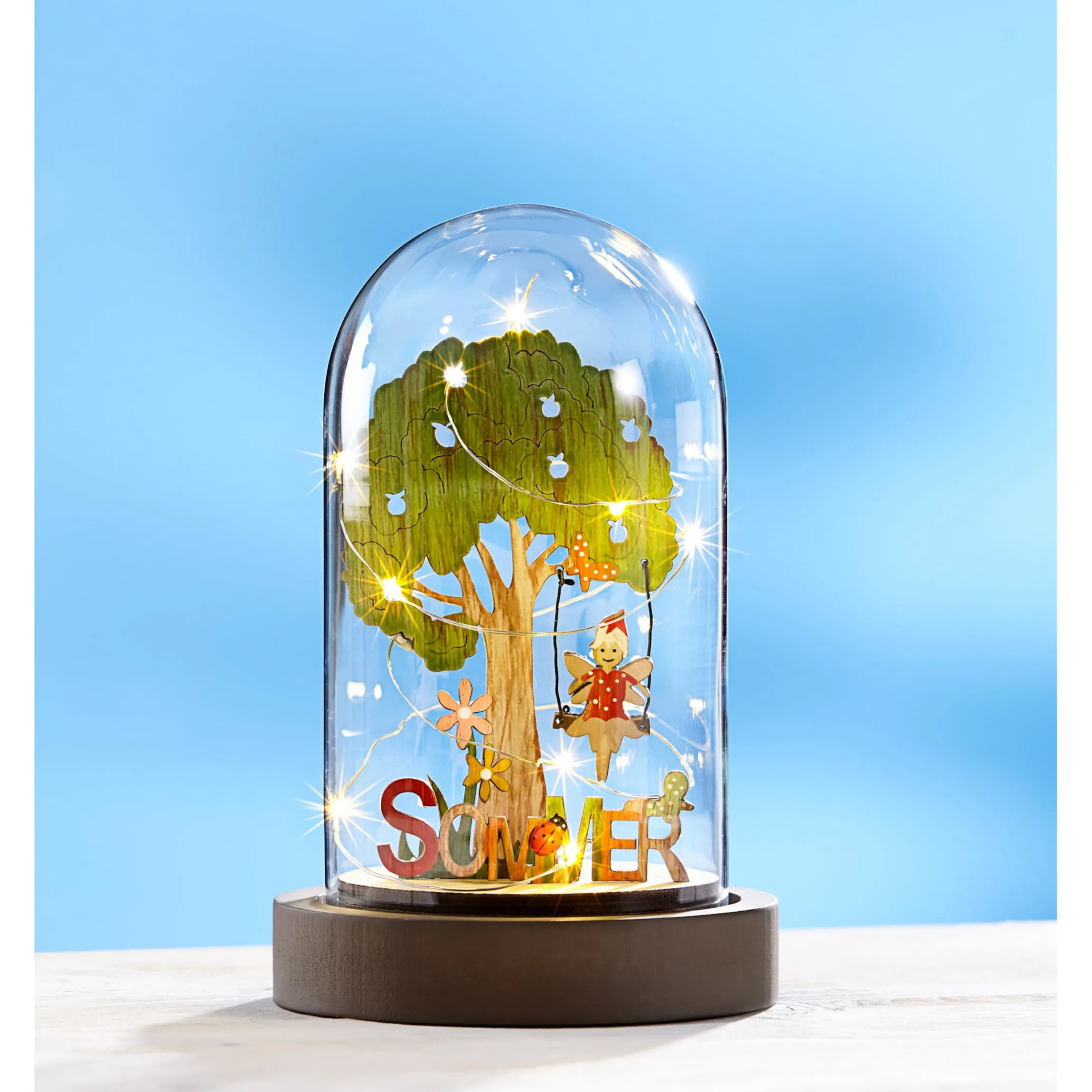LED-Glasdeko "4 Jahreszeiten"