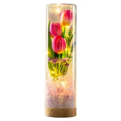 LED-Glasdeko „Tulpen“
