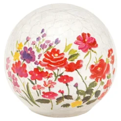 LED-Glaskugel "Blumenmeer" klein: Ø 12 cm