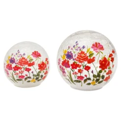 LED-Glaskugel-Set "Blumenmeer"