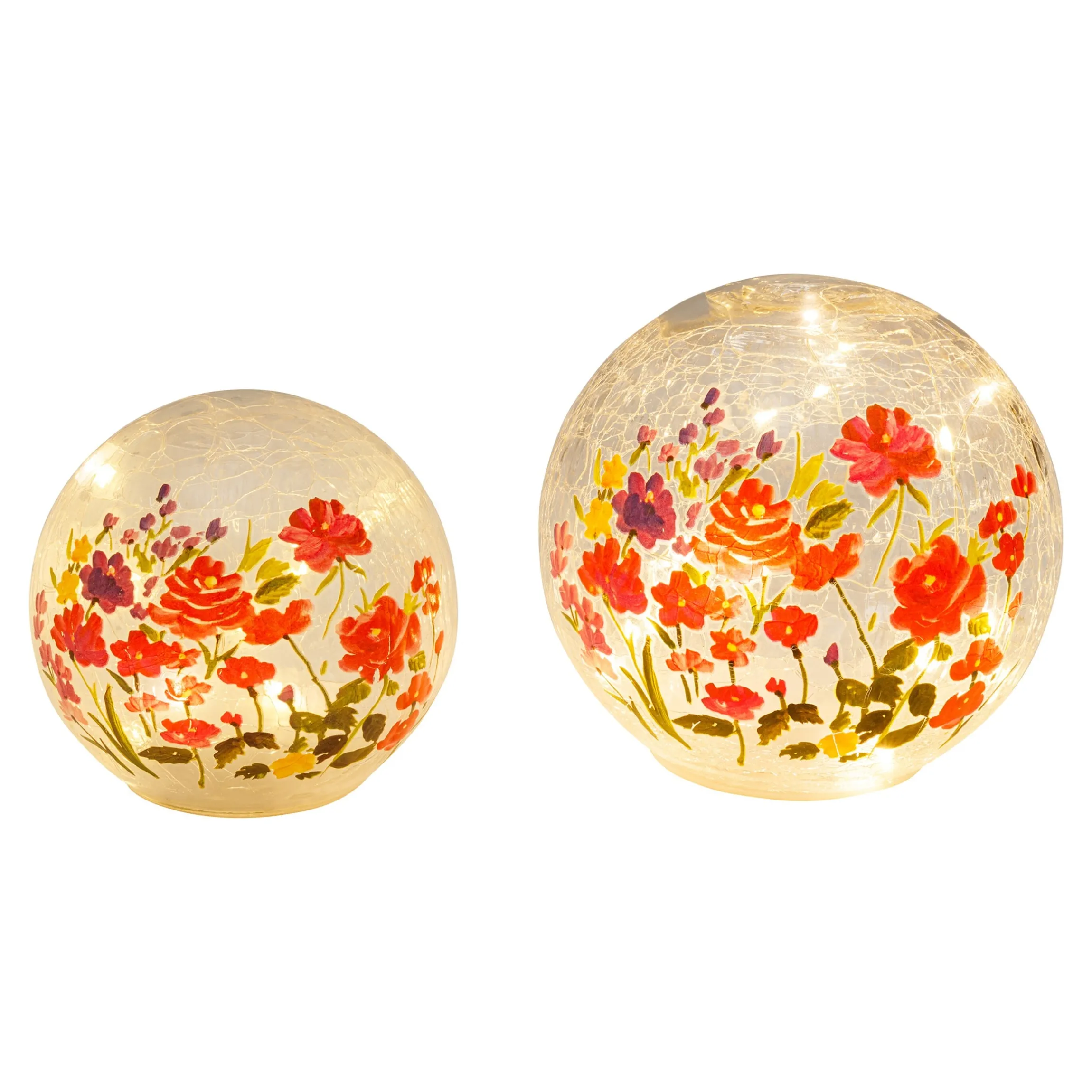 LED-Glaskugel-Set "Blumenmeer"