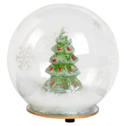 LED-Glas-Schneekugel „Tannenbaum“