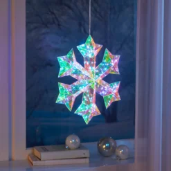 LED-Hänge-Deko "Schneeflocke Prisma"
