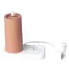 LED-Kerzen mit Ladestation, 2 Stück braun