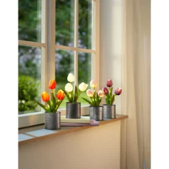 LED-Kunstblume Tulpentöpfchen "Real Touch" rosa