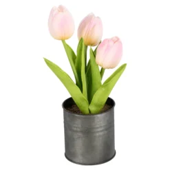 LED-Kunstblume Tulpentöpfchen "Real Touch" rosa