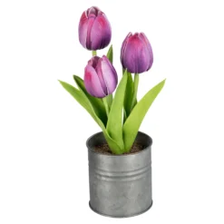 LED-Kunstblume Tulpentöpfchen "Real Touch" lila