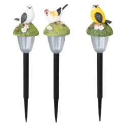 LED-Solar-Leuchten „Vogel“, 2 Stück + 1 Stück gratis