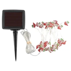 LED-Solar-Lichterkette „Fliegenpilz“, 4,9 m