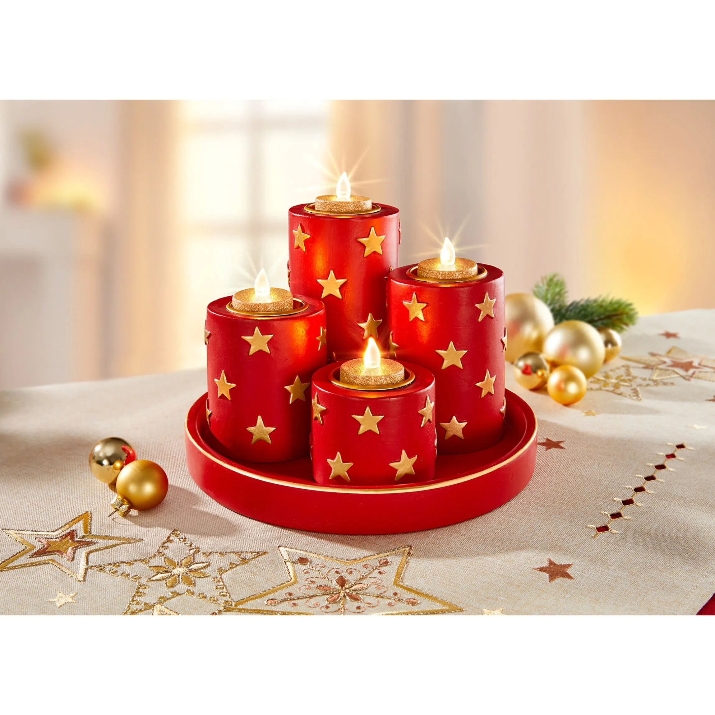LED-Teelichter "Gold", 4 Stück+ 2 Stück Gratis