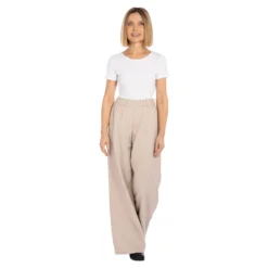 Marlenehose mit Leinen beige