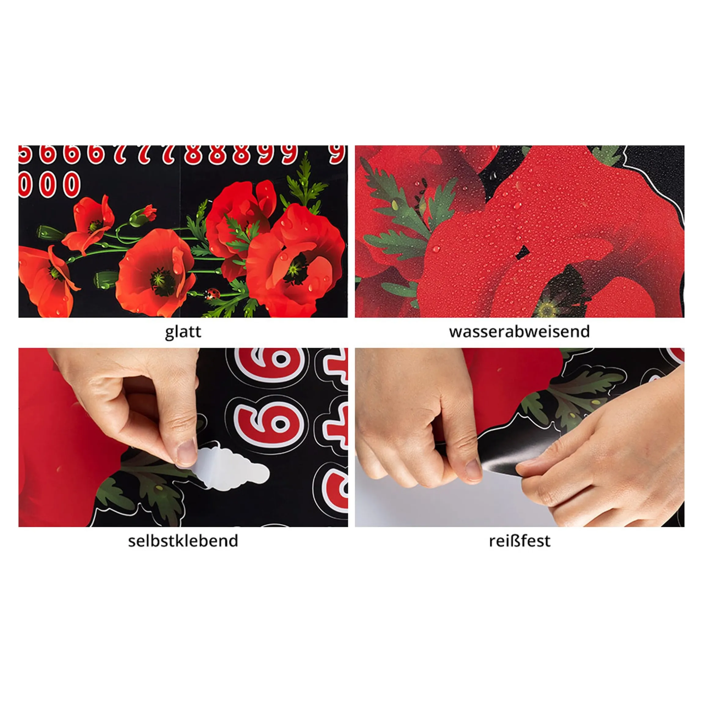 Mülltonnen-Aufkleber Mohnblumen