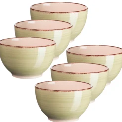 Müslischalen-Set, Steingut LUMACA Olivgrün