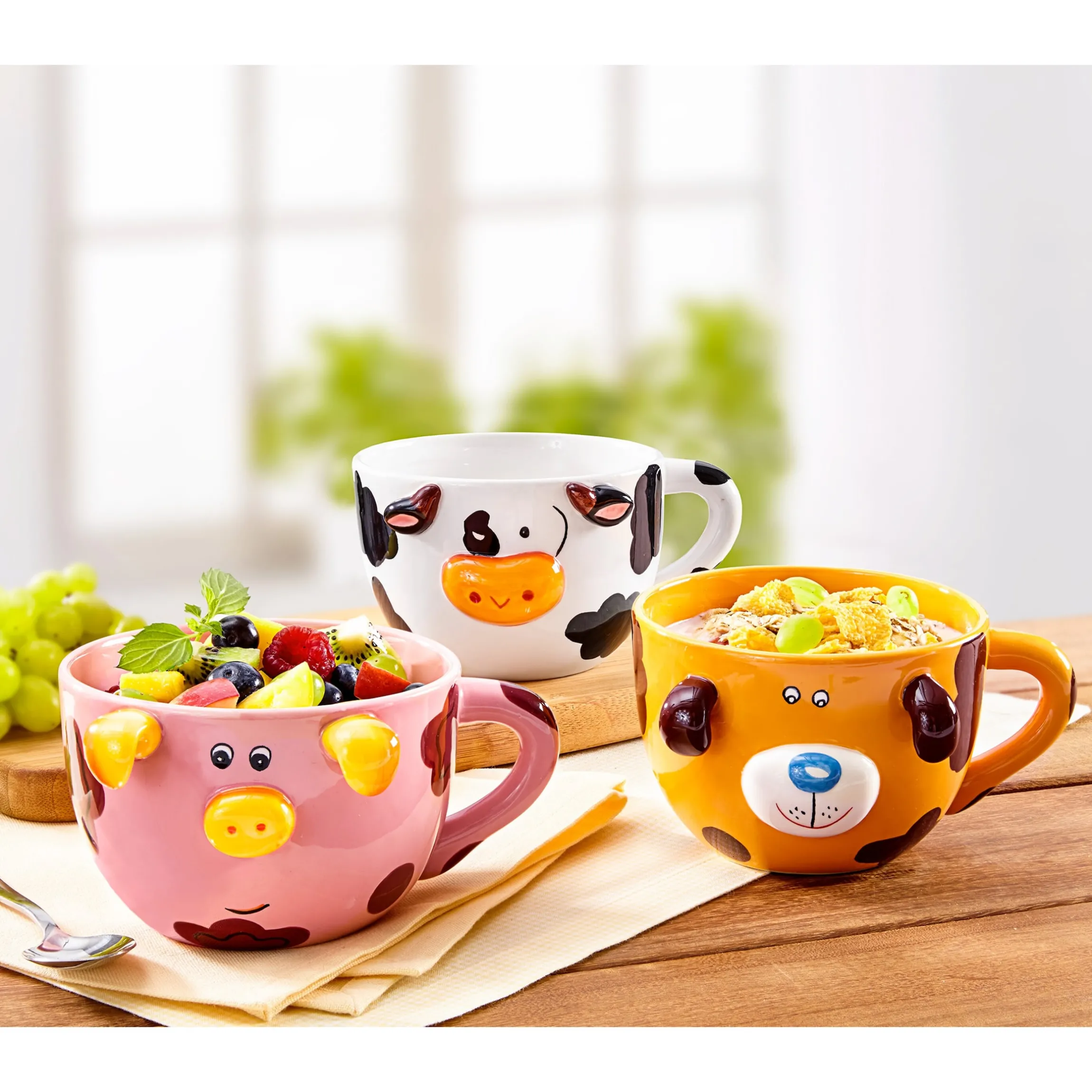 Müsli-Tassen-Set "Bauernhof", 3 Stück