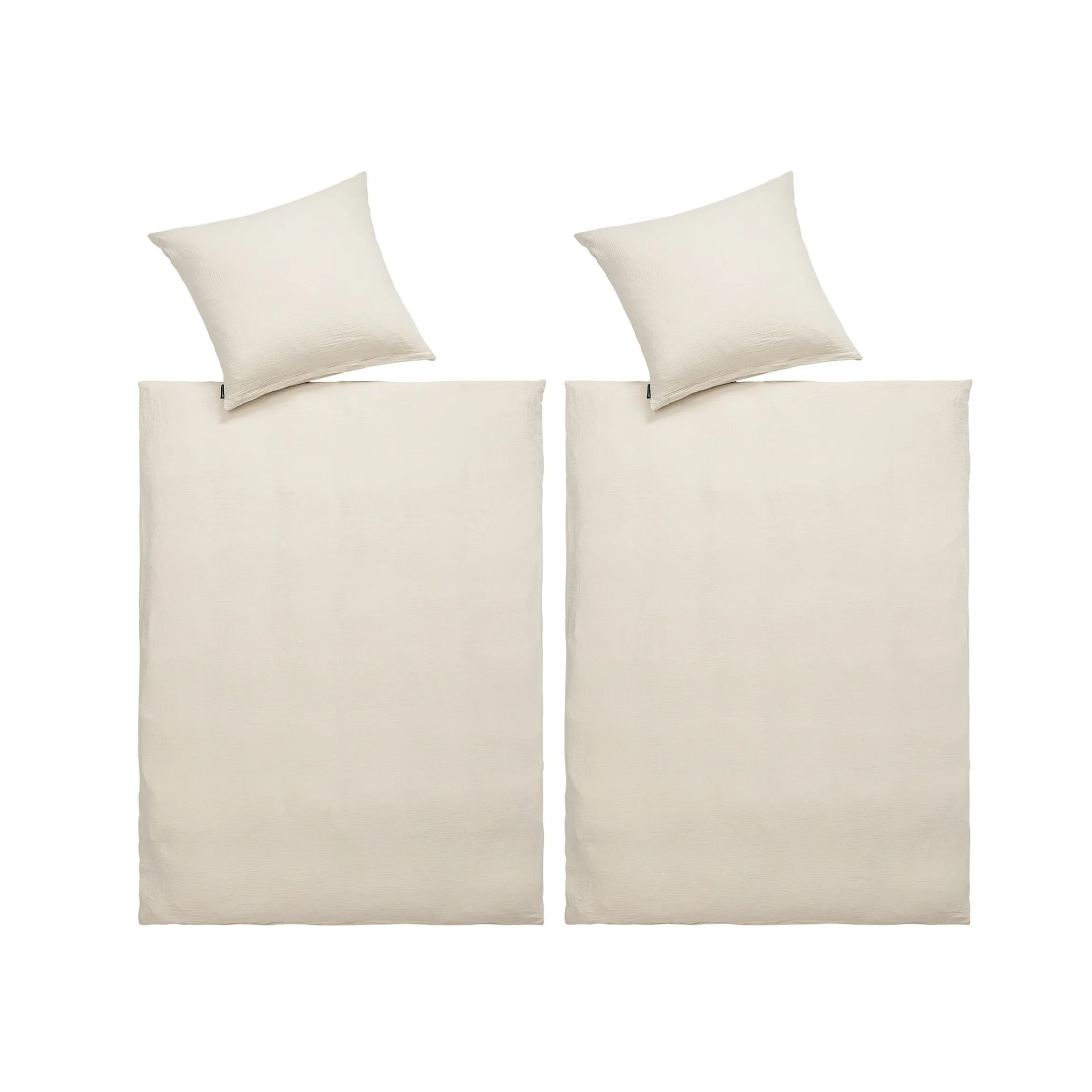 Musselin-Baumwollbettwäsche Set "Annalena", 4 teilig, 135x200 cm beige