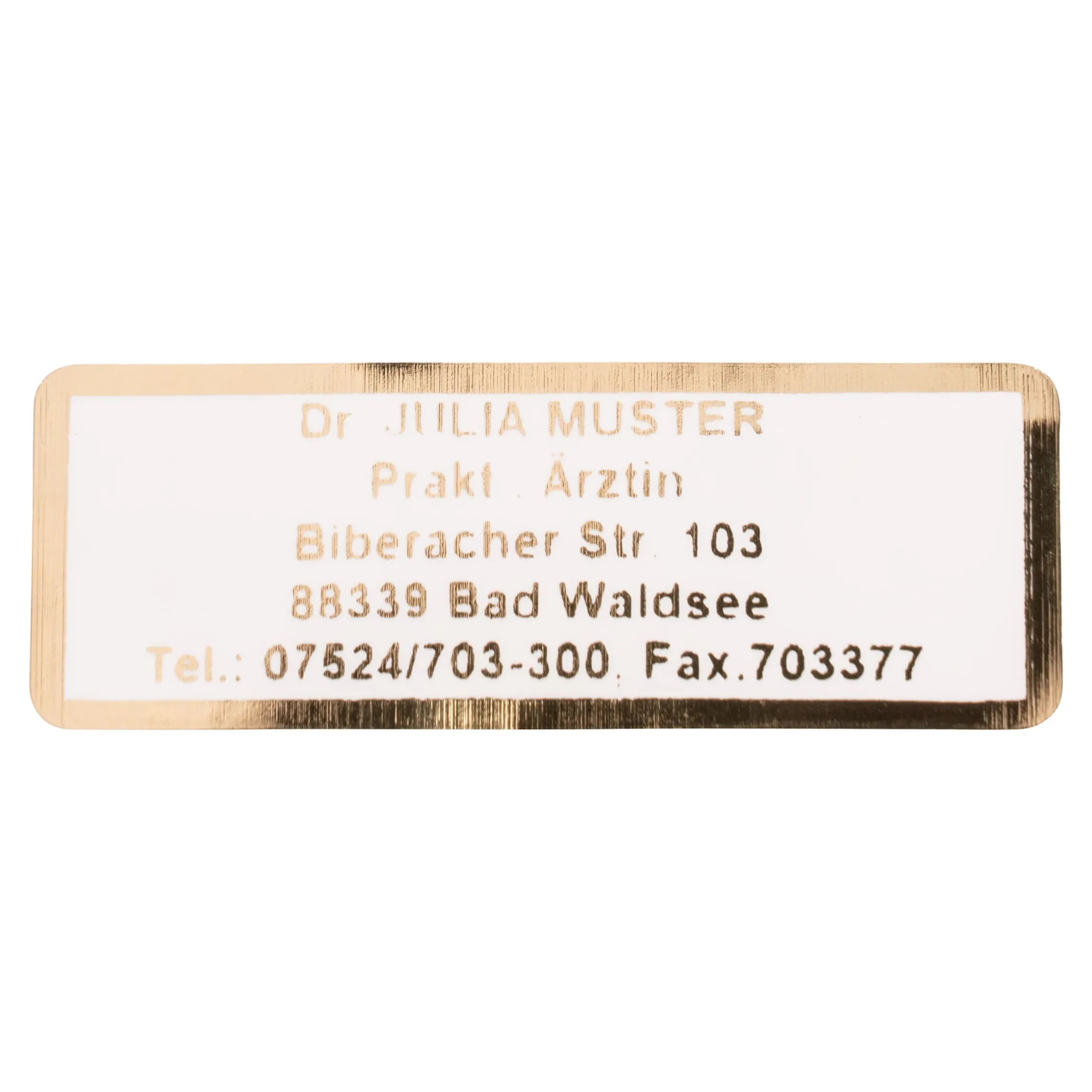 Namensaufkleber "Schrifttyp A" gold