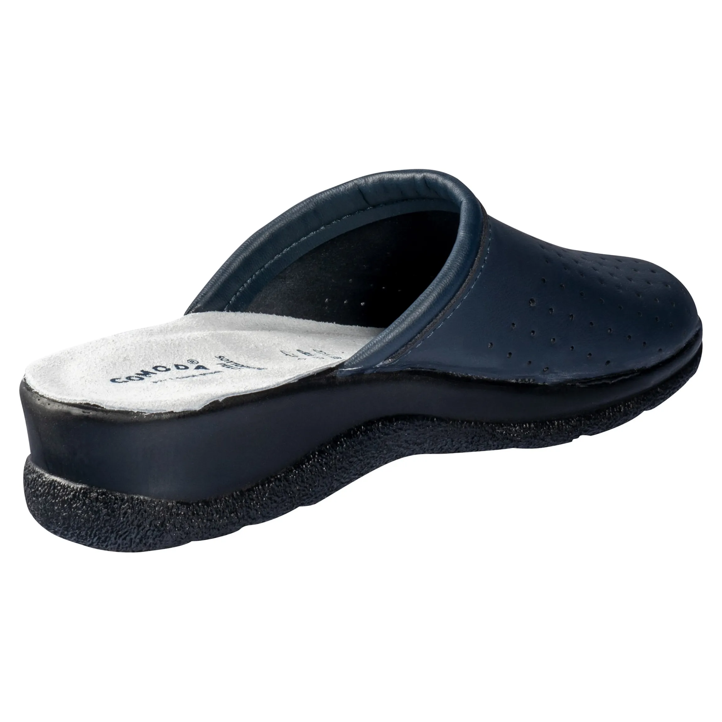 Pantolette mit Leder für Damen blau