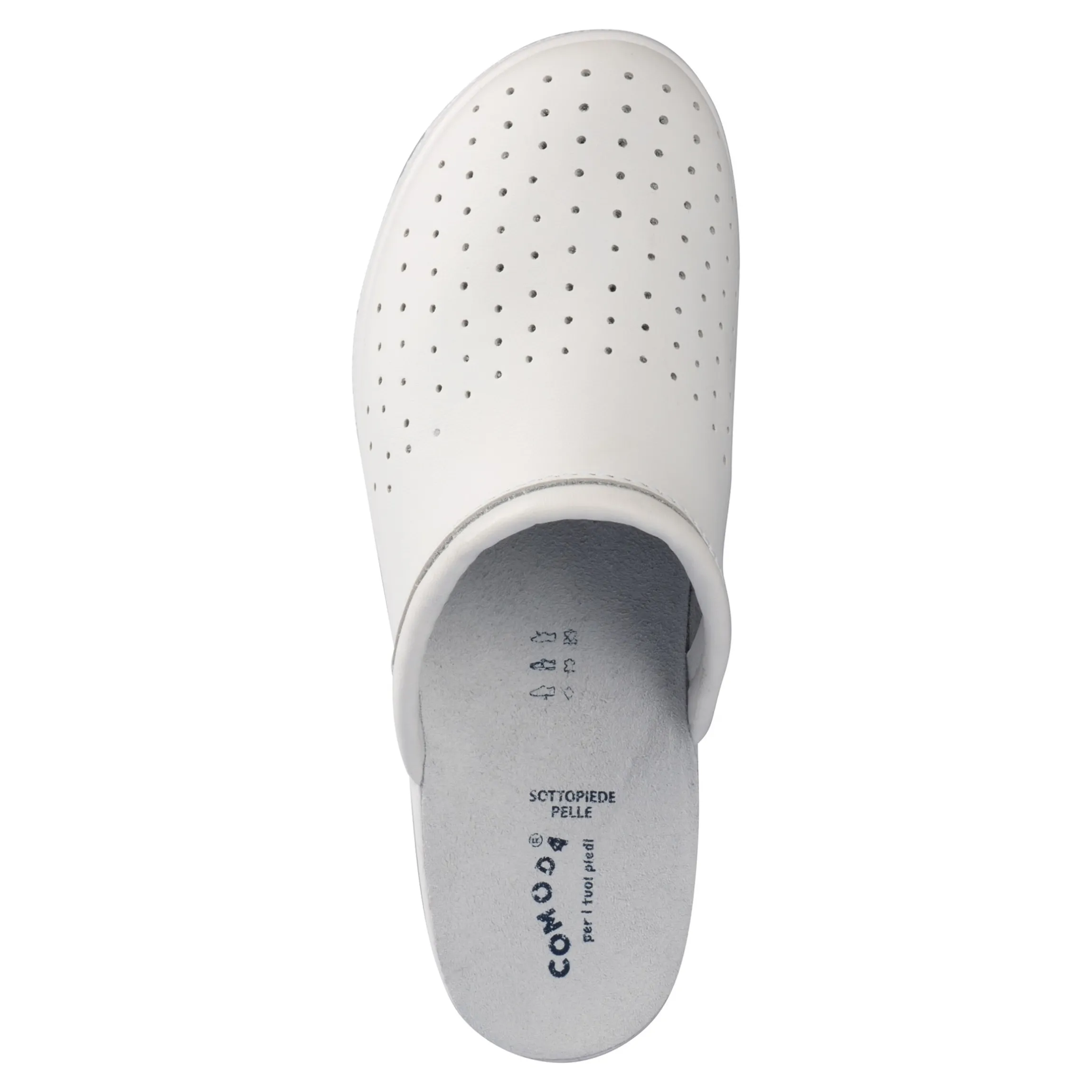 Pantolette mit Leder für Damen weiß