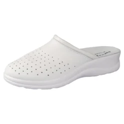Pantolette mit Leder für Damen weiß