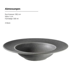 Pastateller Set, Steinzeug Unico Grau