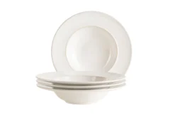 Pastateller Set, Steinzeug Unico Weiß