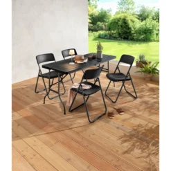 Platzspar-Sitzgruppe „Rattanoptik“, 5-teilig