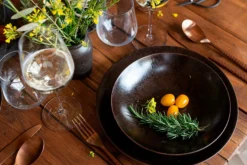 Platzteller-Set, Keramik Metallic Bronze