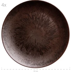 Platzteller-Set, Keramik Metallic Bronze